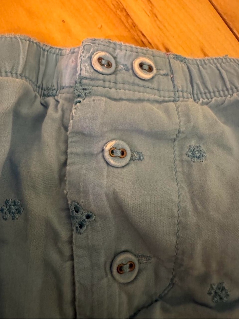PINK Victoria's Secret Light Blue Embroidered Cotton Shorts - Picture 5 of 5